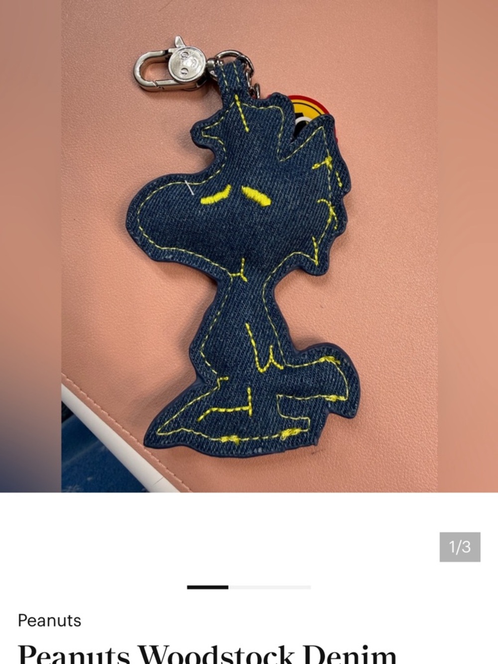 Peanuts Denim Woodstock Keychain -